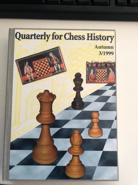 This is the product image for Quarterly Chess History 3/1999. Detail: Fiala, V. Product ID: 9900000001.
 
				Price: $19.95.