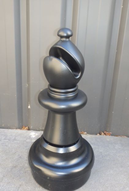 This is the product image for Large Giant Chess Bishop Black. Detail: XTRAS. Product ID: GCHESSBB.
 
				Price: $72.00.