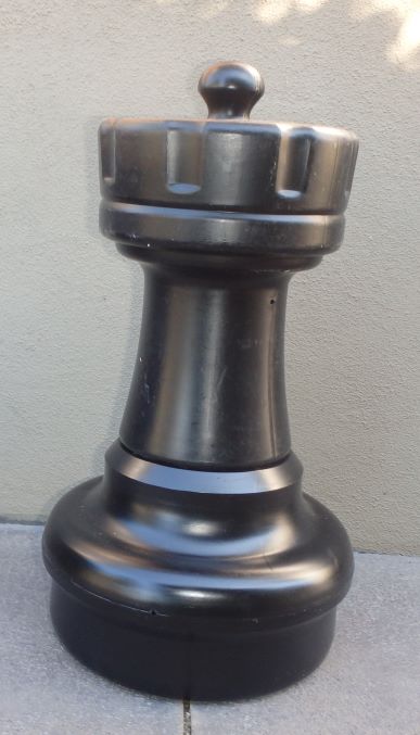 This is the product image for Large Giant Chess Rook Black. Detail: XTRAS. Product ID: GCHESSRB.
 
				Price: $72.00.