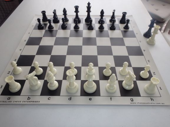 This is the product image for Standard Chess Pieces (White). Detail: PLASTIC PIECES. Product ID: PCS4.
 
				Price: $18.50.