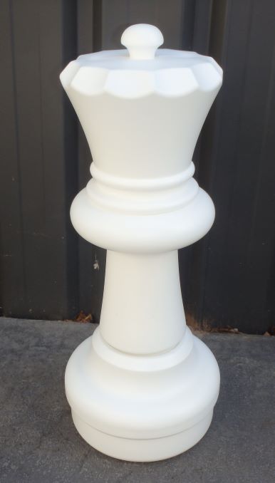 This is the product image for Large Giant  Queen White. Detail: SPARES. Product ID: GCHESSQW.
 
				Price: $65.00.