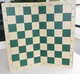 This is the product image for Chess Board- Plastic Fold-up. Detail: CHESS BOARD. Product ID: PCB6.
 
				Price: $17.50.