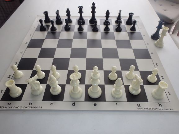 This is the product image for Standard Chess Pieces (White). Detail: PLASTIC PIECES. Product ID: PCS4.
 
				Price: $18.50.