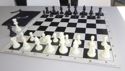 This is the product image for School Chess Set Special. Detail: PLASTIC SET. Product ID: PCSBLACK.
 
				Price: $22.50.